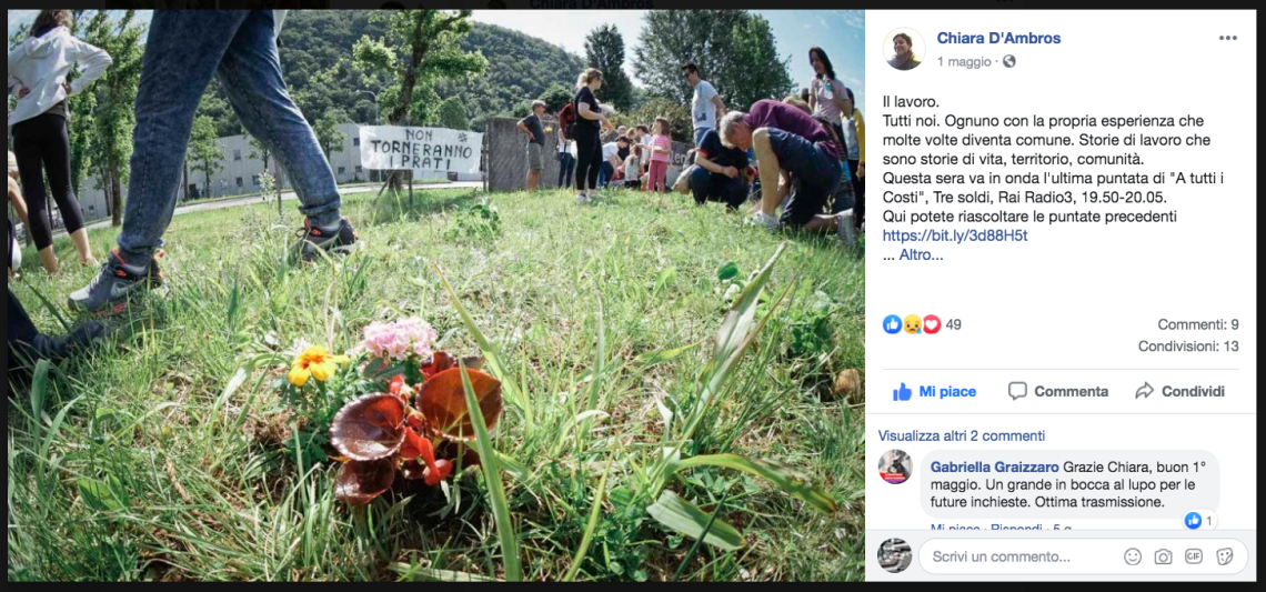 post chiara d'ambros 1 maggio